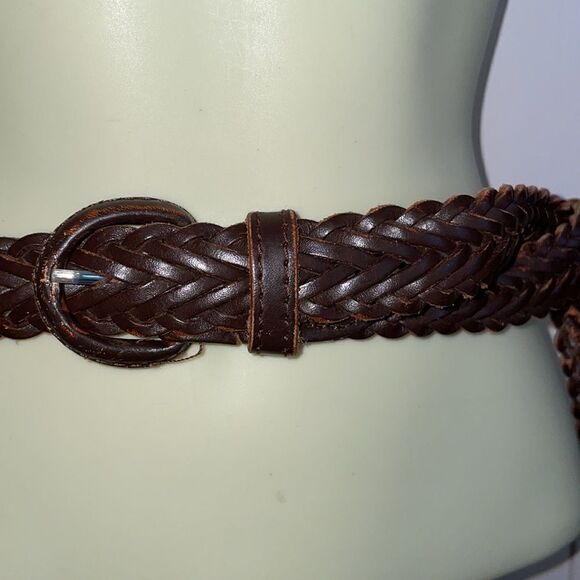 Vintage brown woven leather belt made in Argentina - Picture 2 of 7